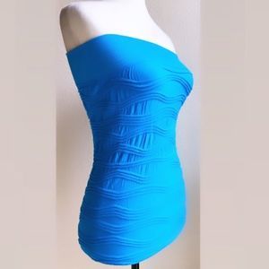 🌙  Light Blue Textured Mini Skirt/Tube Top  🌙